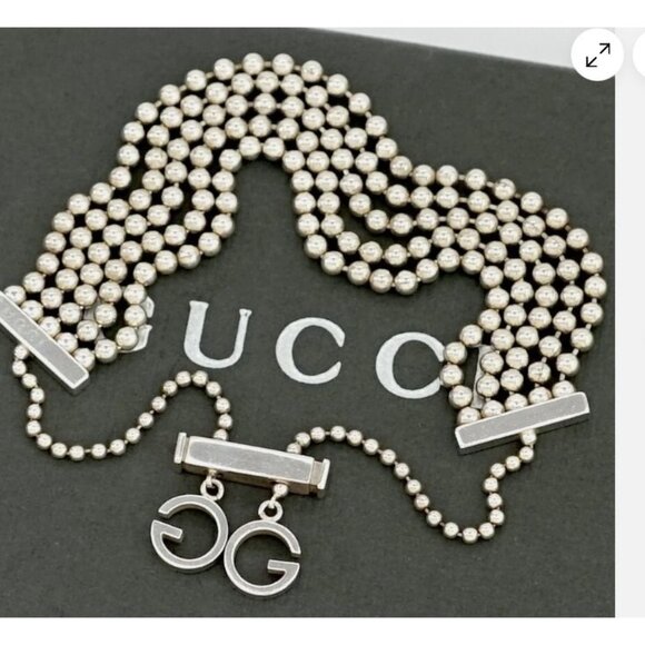 Gucci Groove – Preloved Multi-Strand G Logo Ball Chain Bracelet (with Full Packa - Picture 1 of 12